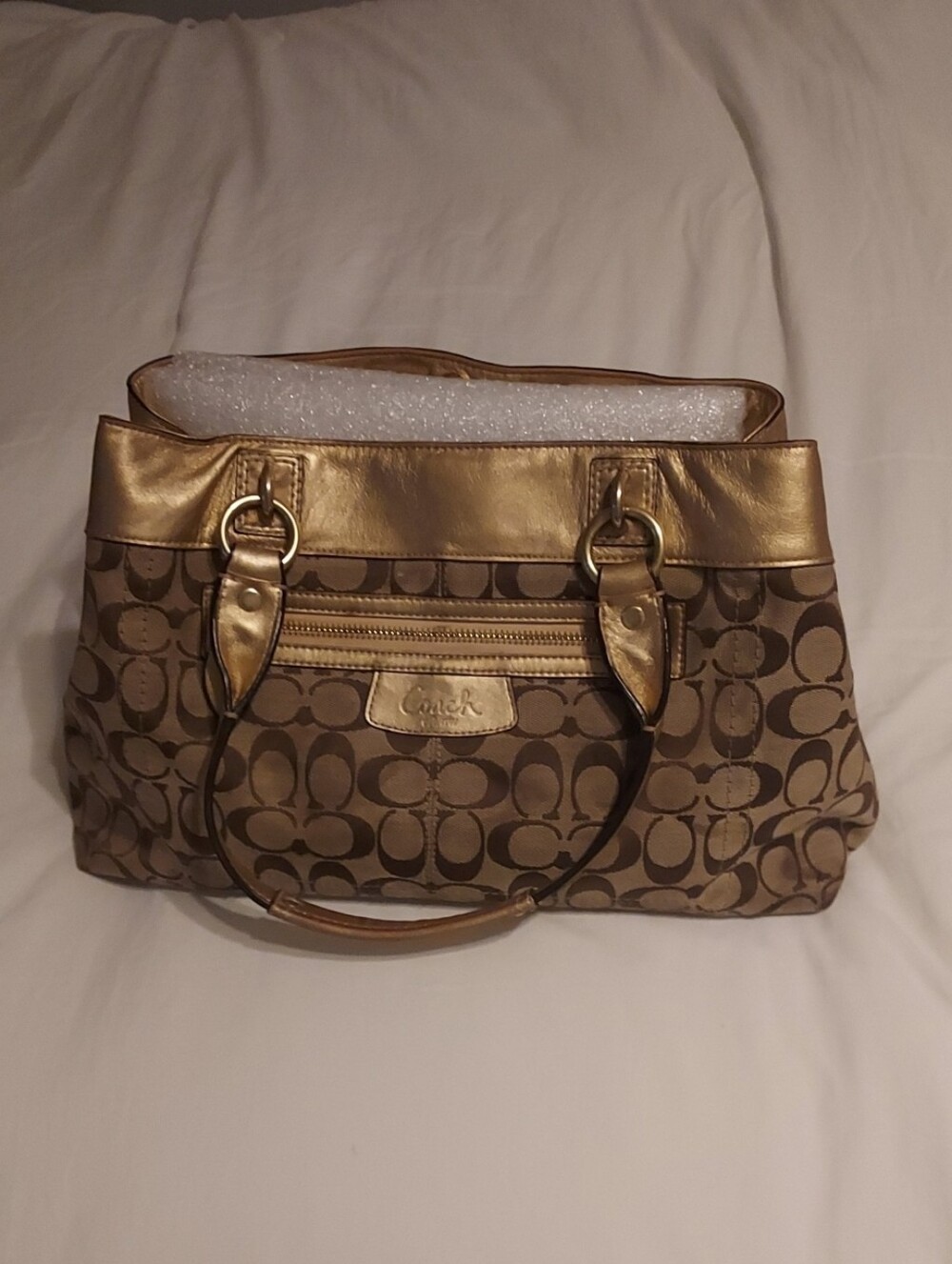 Coach Penelope Signature Jacquard Leather Satchel